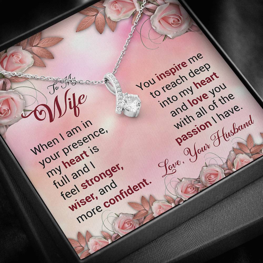 To My Wife Gift Alluring Beauty Necklace with Message Card