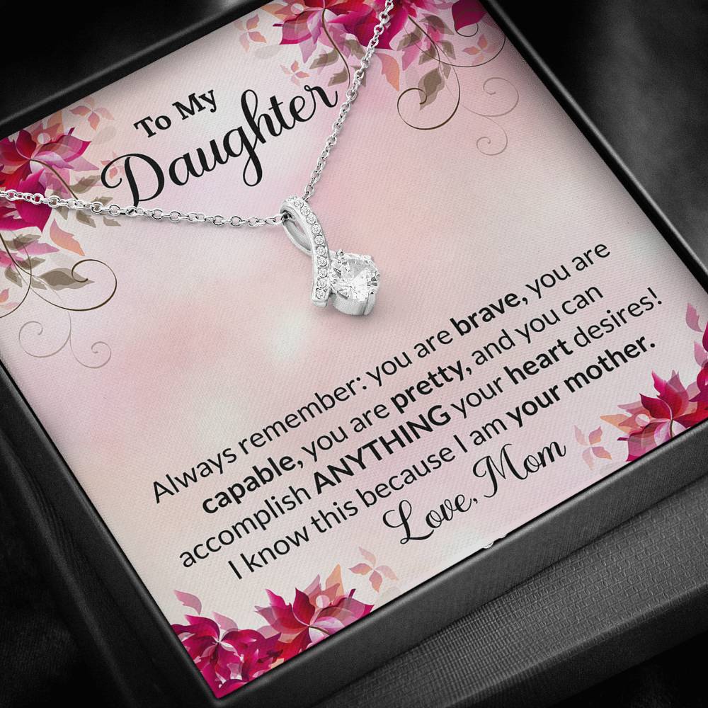 To My Daughter Gift Alluring Beauty Necklace with Message Card