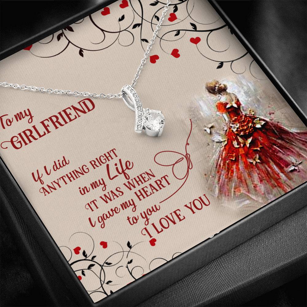 To My Girlfriend, Gift for Her Alluring Beauty Necklace with Message Card