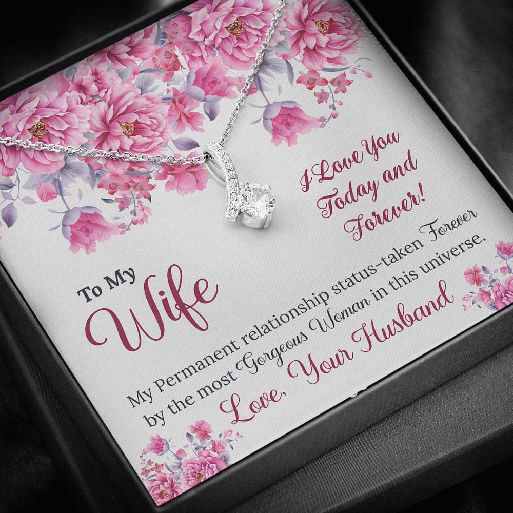 To My Wife Gift Alluring Beauty Necklace with Message Card