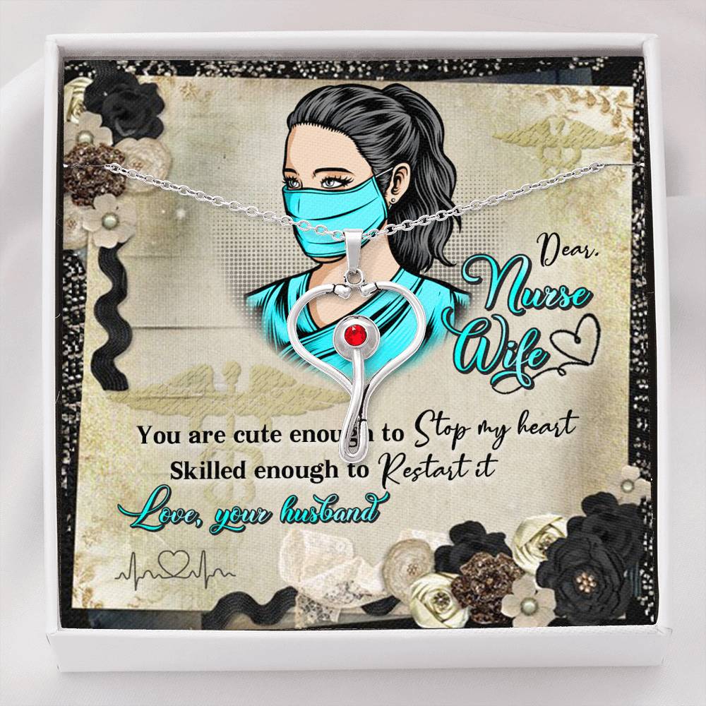 Gift for Nurse Wife, Stethoscope Necklace