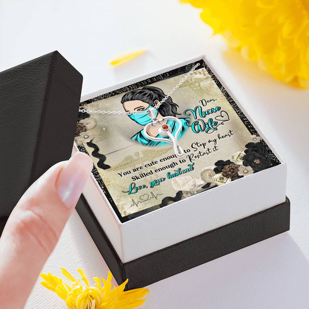 Gift for Nurse Wife, Stethoscope Necklace