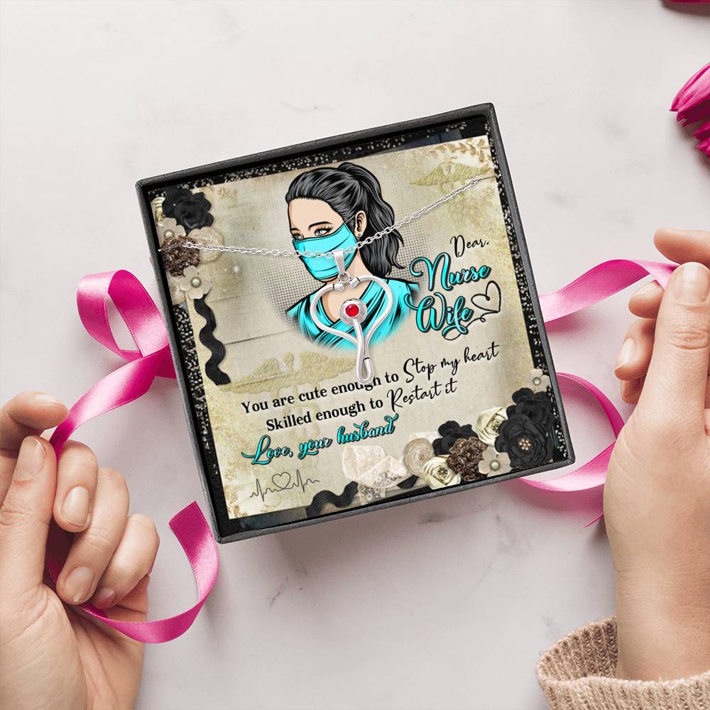 Gift for Nurse Wife, Stethoscope Necklace