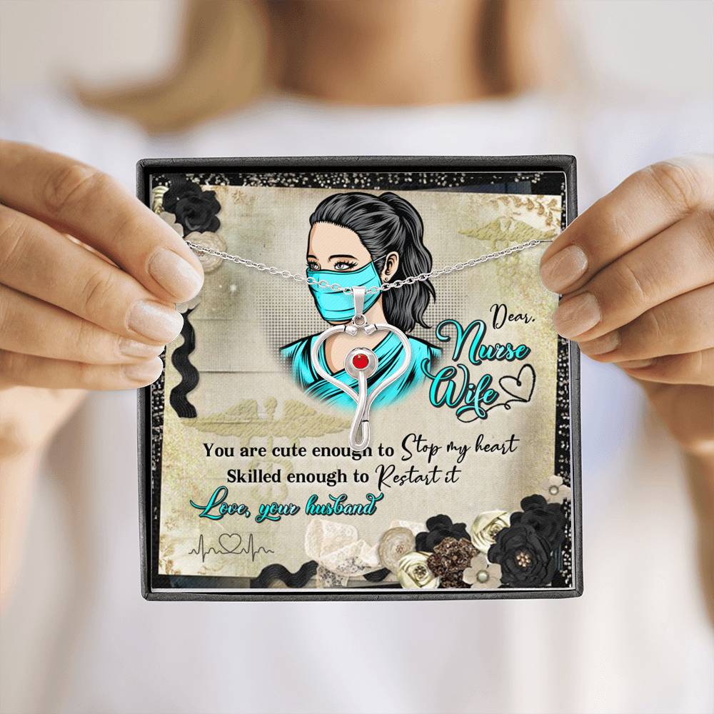 Gift for Nurse Wife, Stethoscope Necklace