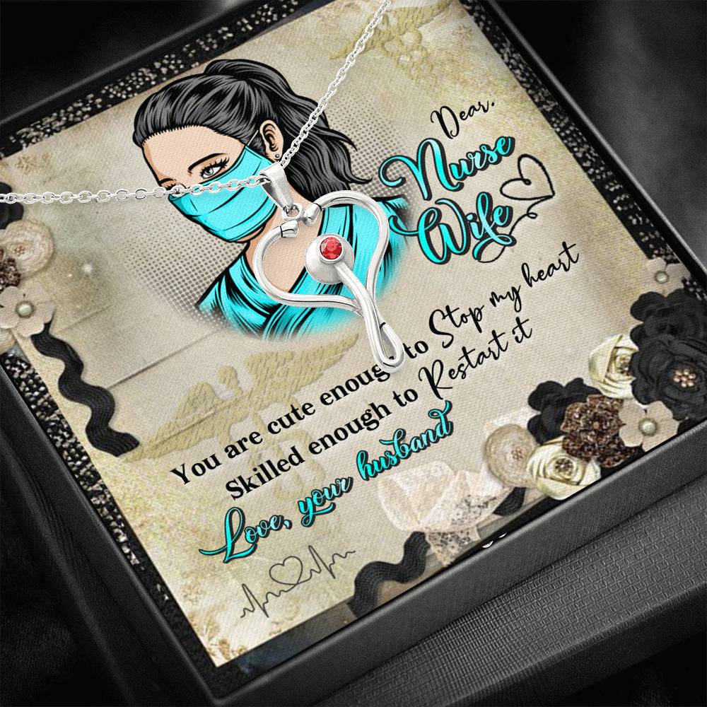 Gift for Nurse Wife, Stethoscope Necklace