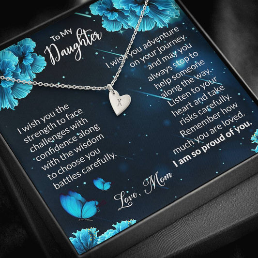 To My Daughter Gift Sweetest Hearts Necklace With a Message Card