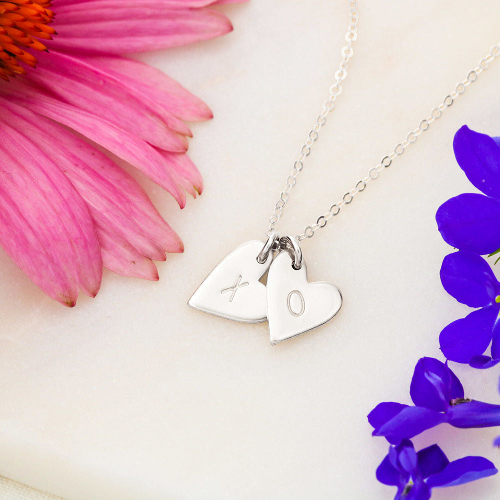 To My Daughter Sweetest Hearts Necklace with a Message Card