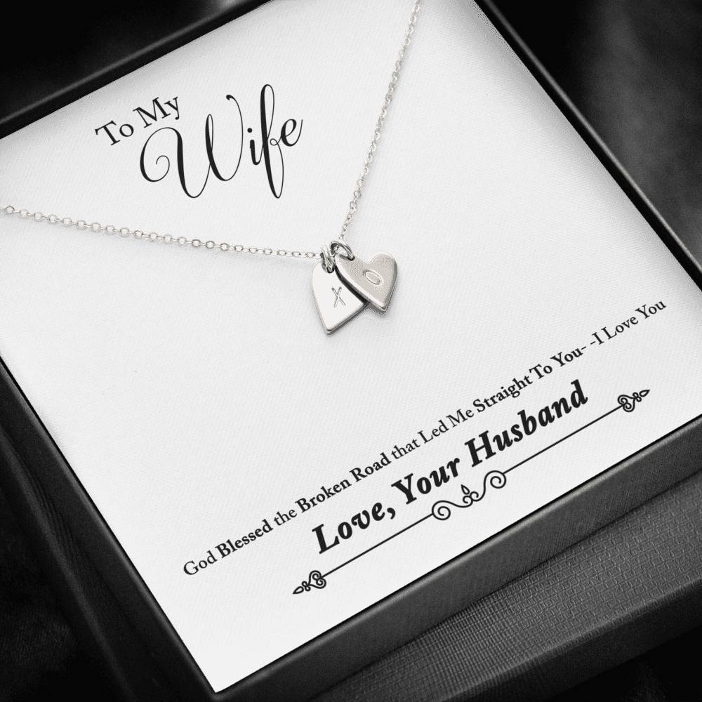 To My Wife Personalized Sweetest Hearts Necklace