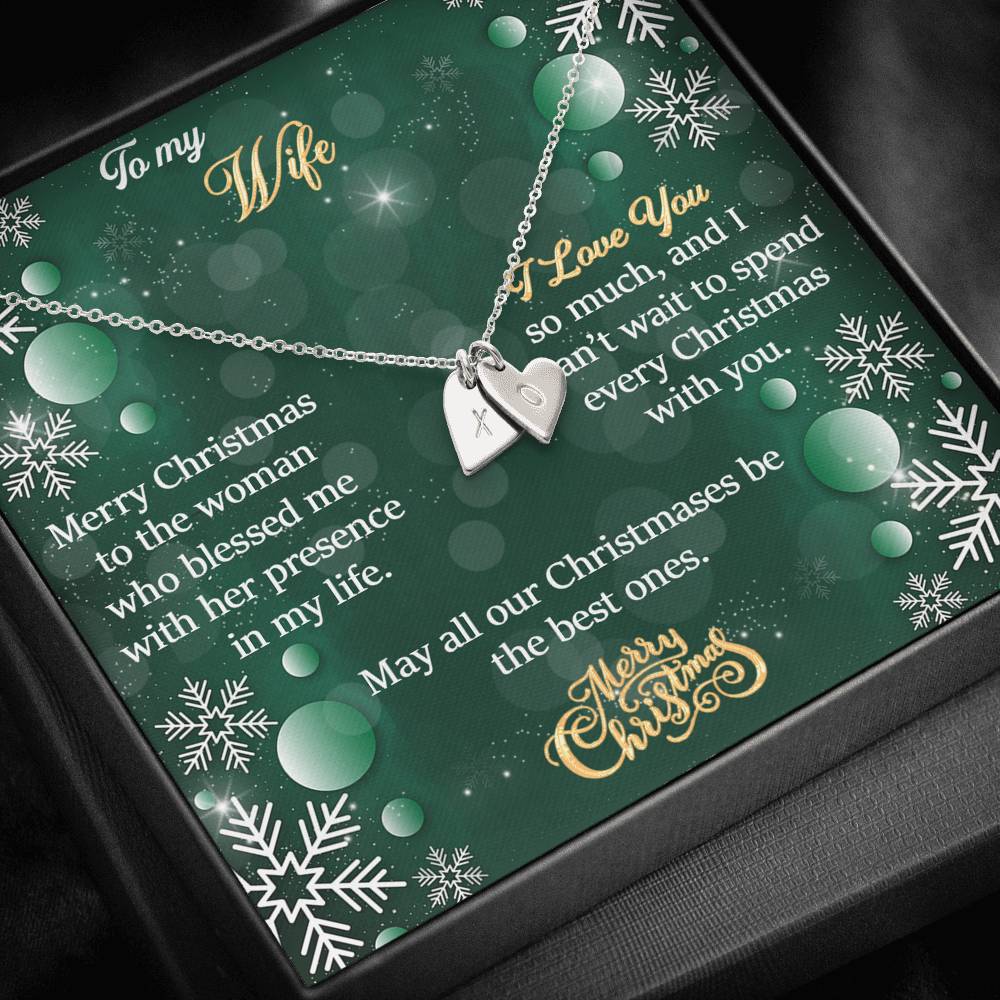 To My Wife Gift Sweetest Hearts Necklace With a Message Card