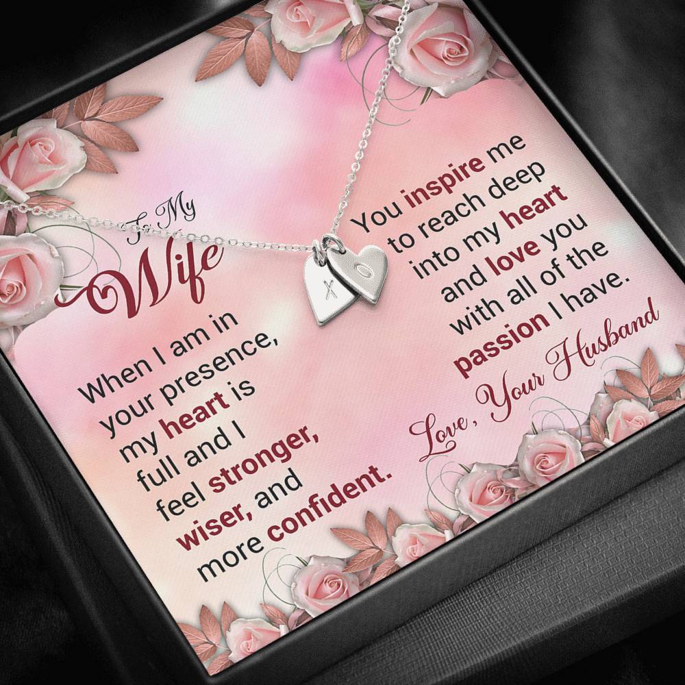 To My Wife Gift Sweetest Hearts Necklace With a Message Card