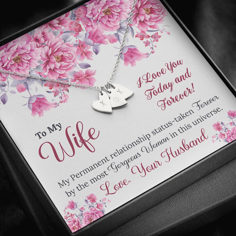 To My Wife Gift Sweetest Hearts Necklace With a Message Card
