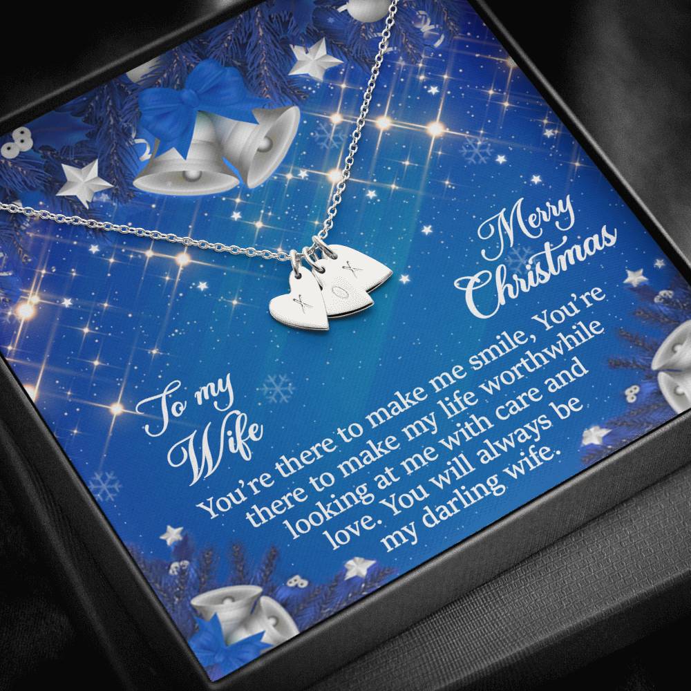 To My Wife Gift Sweetest Hearts Necklace With a Message Card