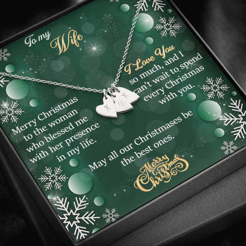 To My Wife Gift Sweetest Hearts Necklace With a Message Card