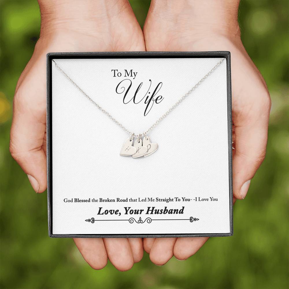 To My Wife Personalized Sweetest Hearts Necklace