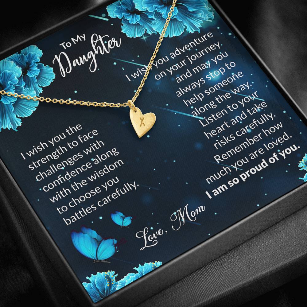To My Daughter Gift Sweetest Hearts Necklace With a Message Card