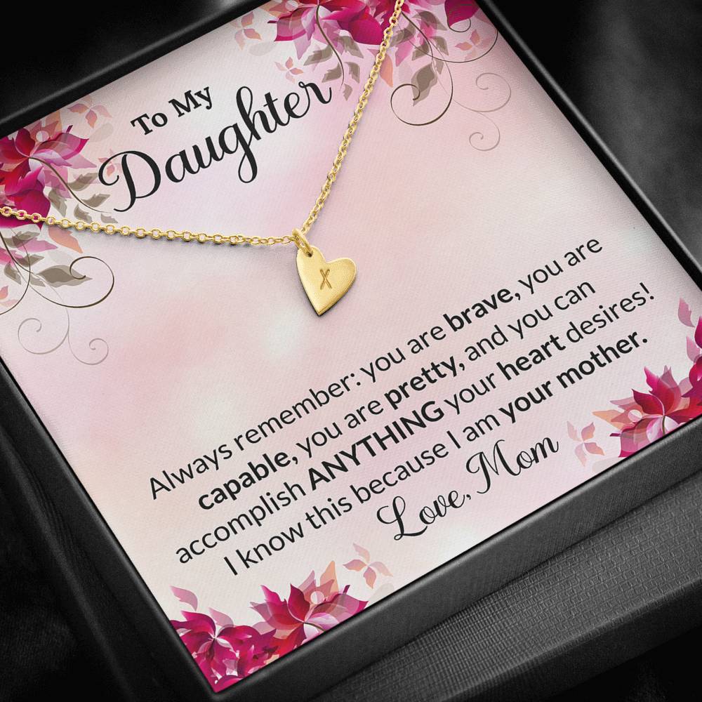To My Daughter Gift Sweetest Hearts Necklace With a Message Card