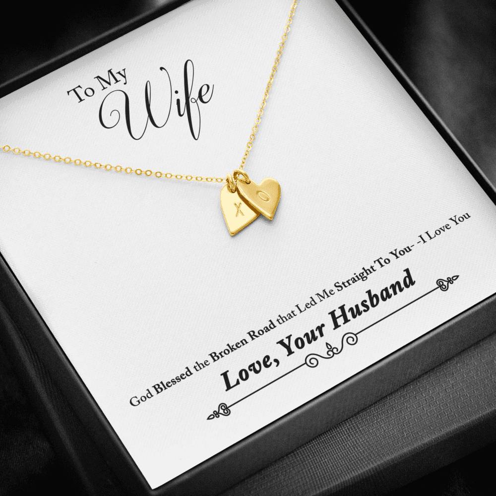 To My Wife Personalized Sweetest Hearts Necklace