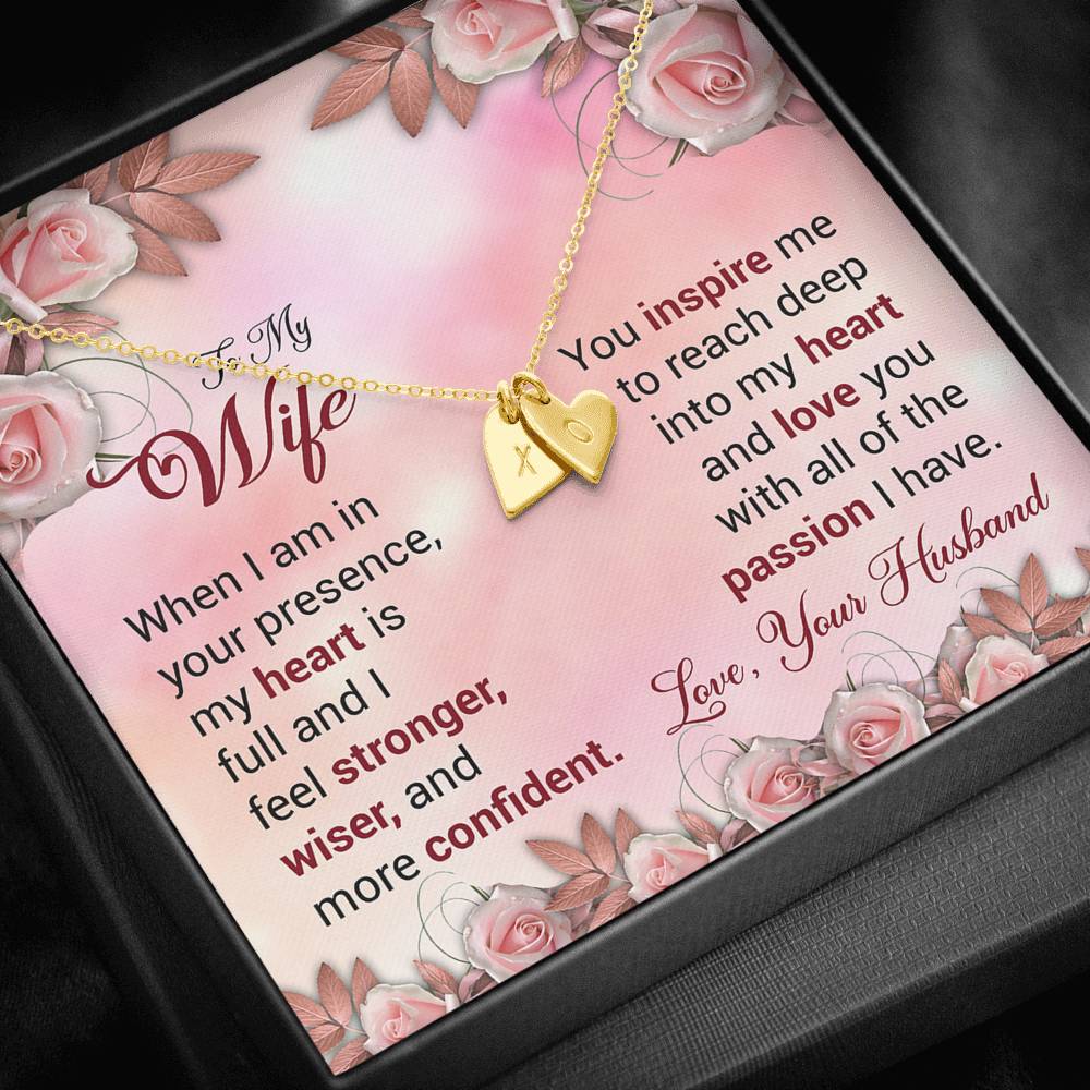 To My Wife Gift Sweetest Hearts Necklace With a Message Card