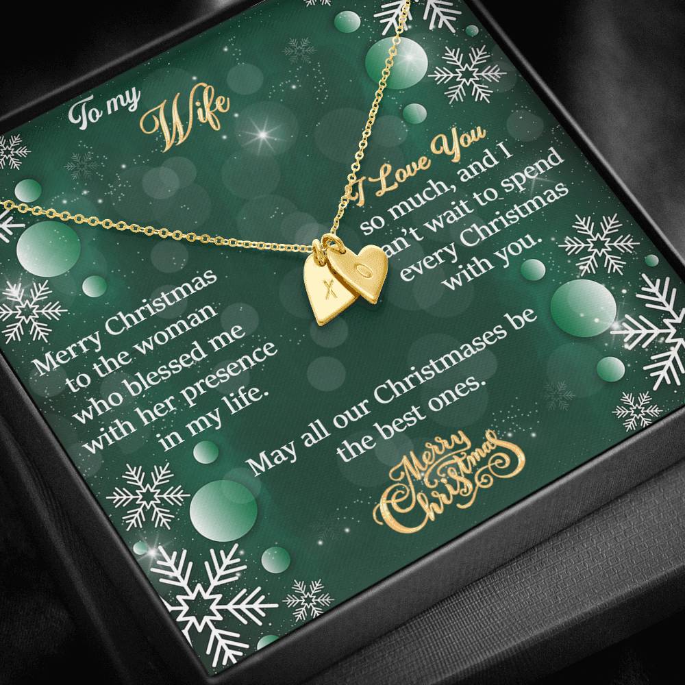 To My Wife Gift Sweetest Hearts Necklace With a Message Card