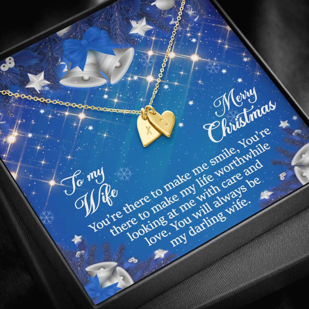 To My Wife Gift Sweetest Hearts Necklace With a Message Card