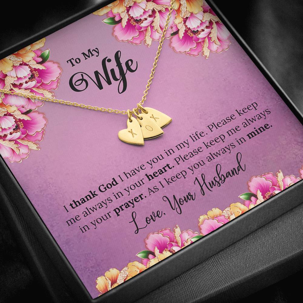 To My Wife Gift Sweetest Hearts Necklace With a Message Card