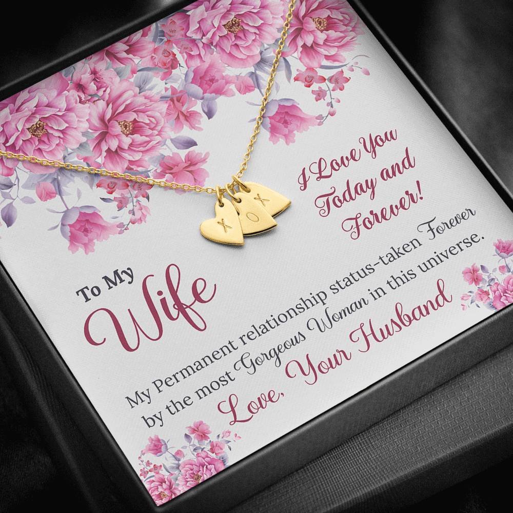 To My Wife Gift Sweetest Hearts Necklace With a Message Card