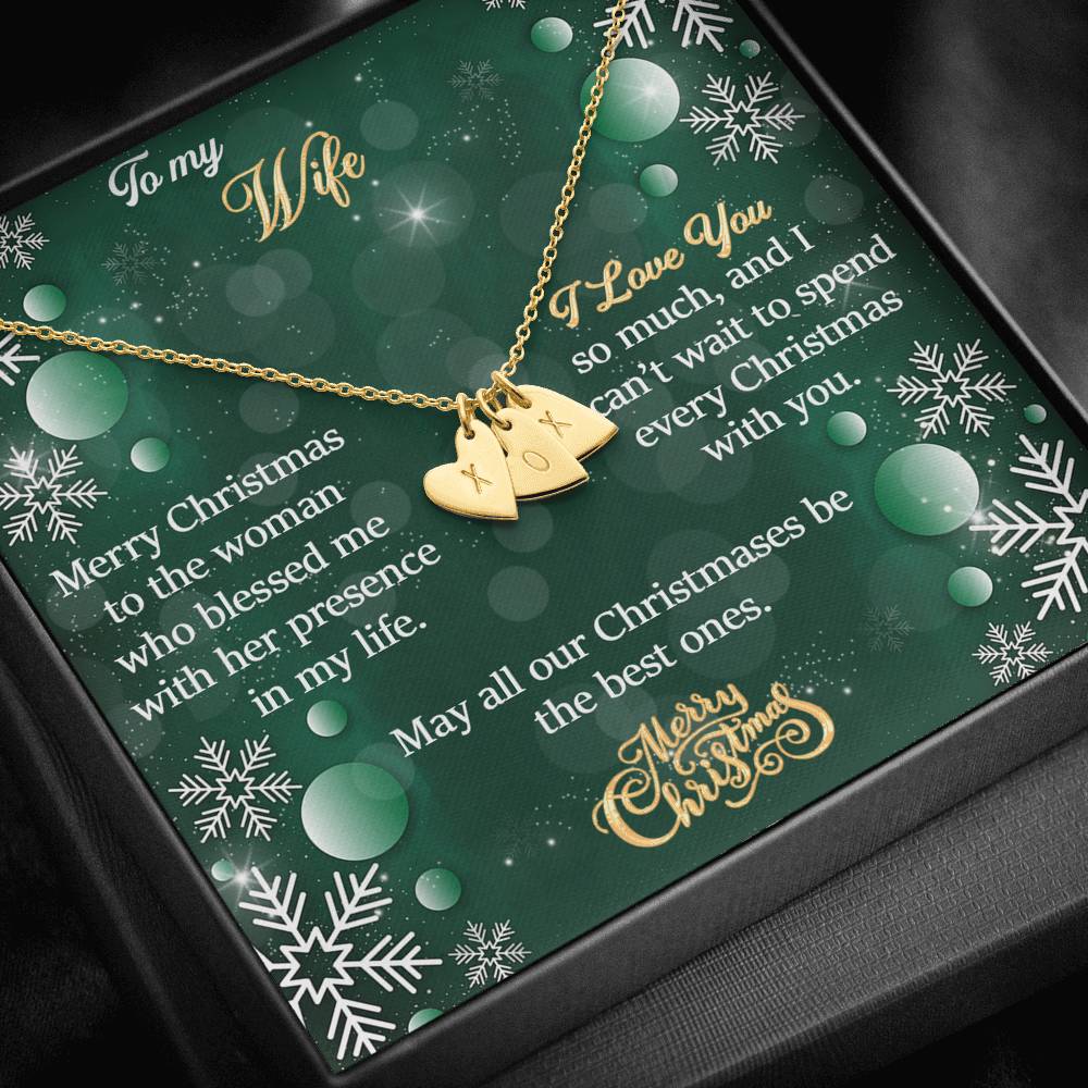 To My Wife Gift Sweetest Hearts Necklace With a Message Card