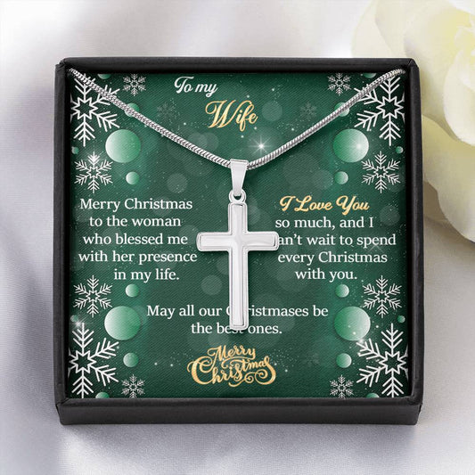 To My Wife Gift Cross Necklace