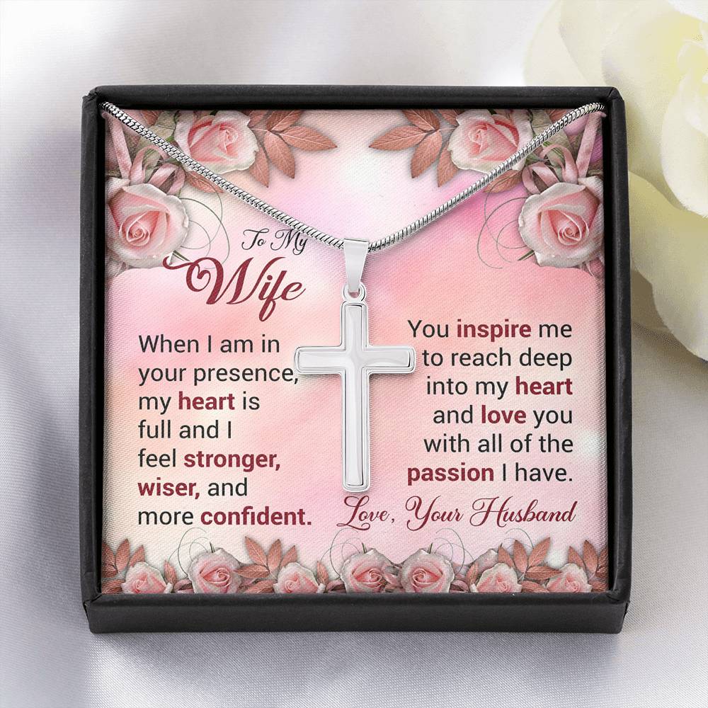 To My Wife Gift Cross Necklace