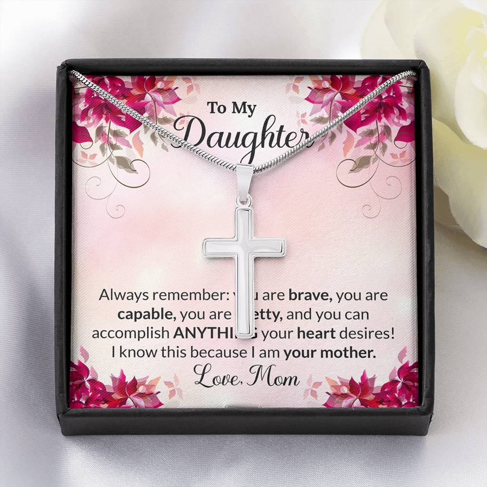 To My Daughter Gift Cross Necklace