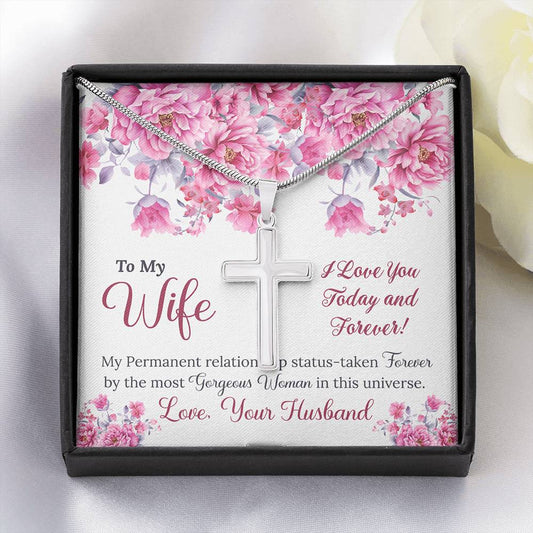 To My Wife Gift Cross Necklace