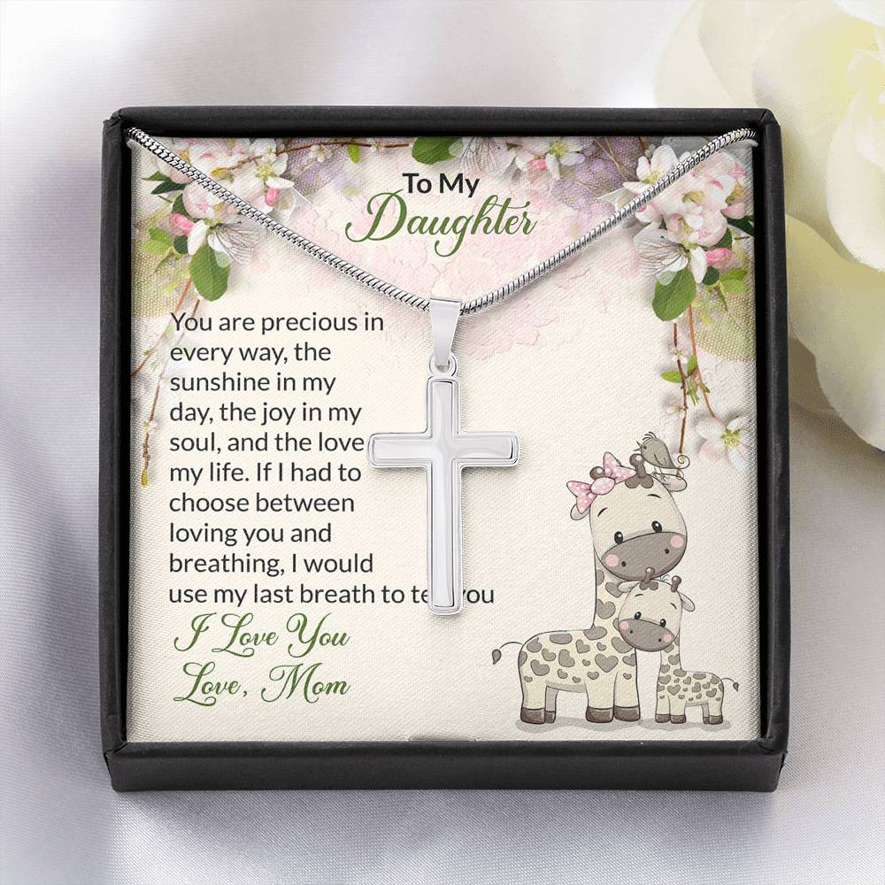 To My Daughter Gift Cross Necklace