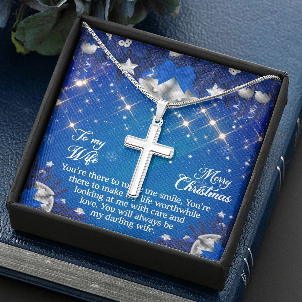 To My Wife Gift Cross Necklace