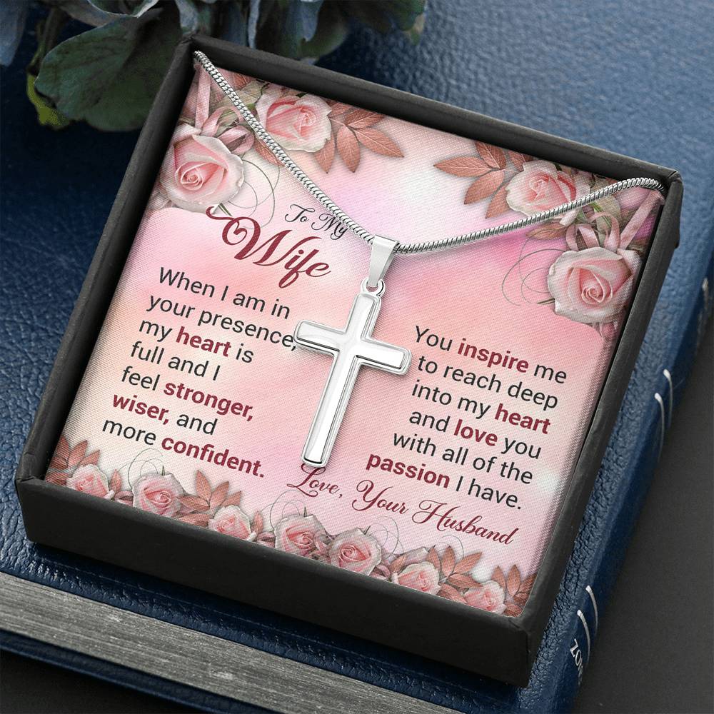 To My Wife Gift Cross Necklace