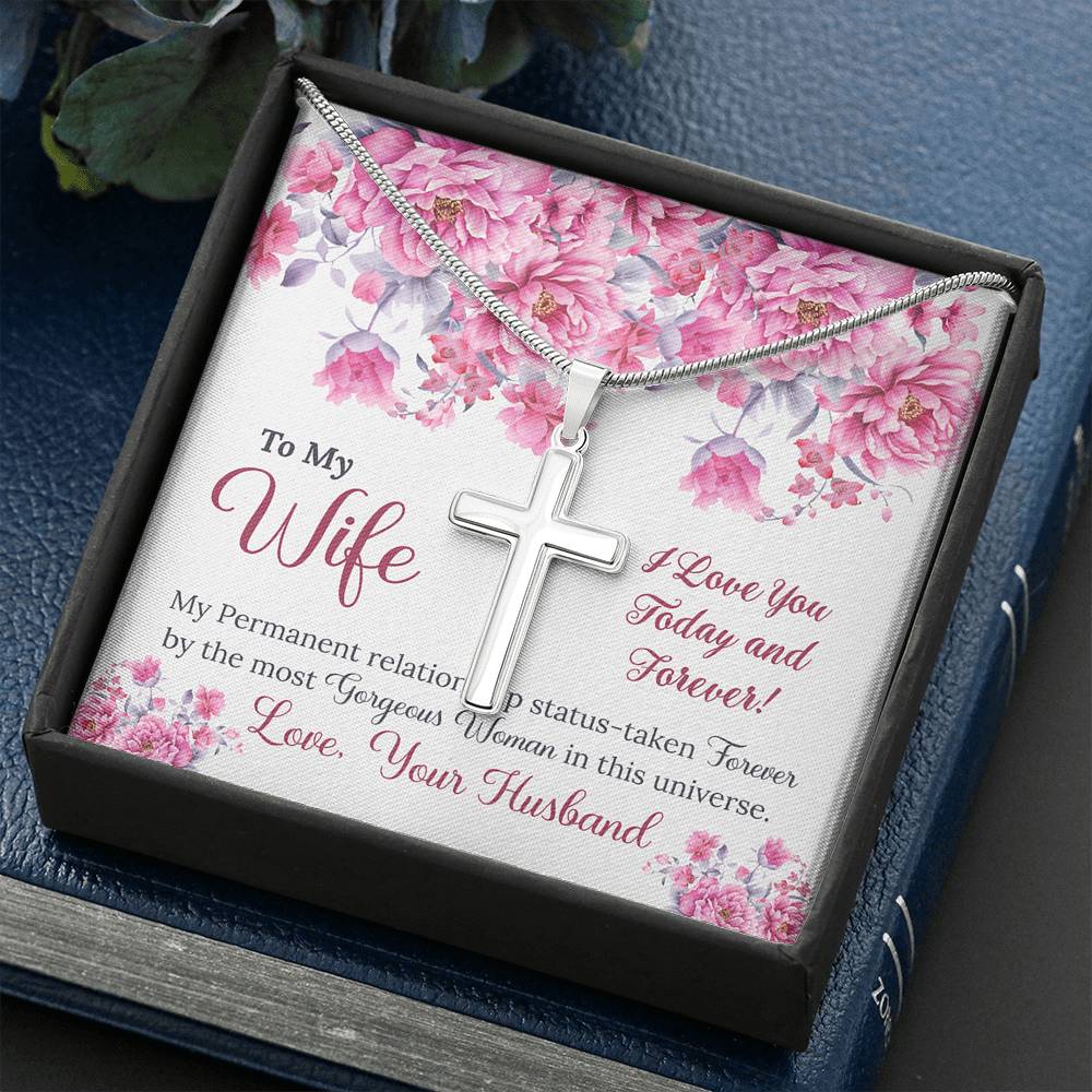 To My Wife Gift Cross Necklace