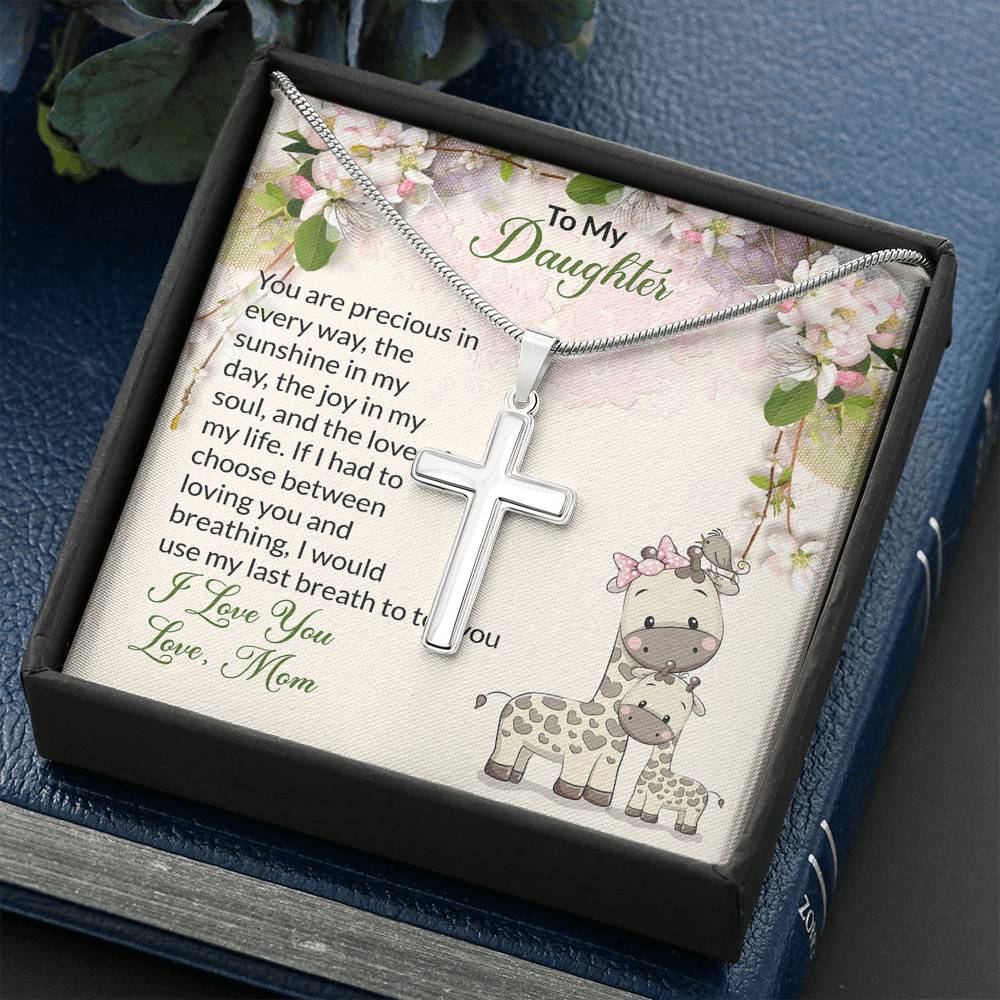To My Daughter Gift Cross Necklace
