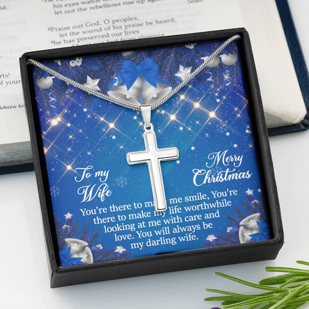 To My Wife Gift Cross Necklace