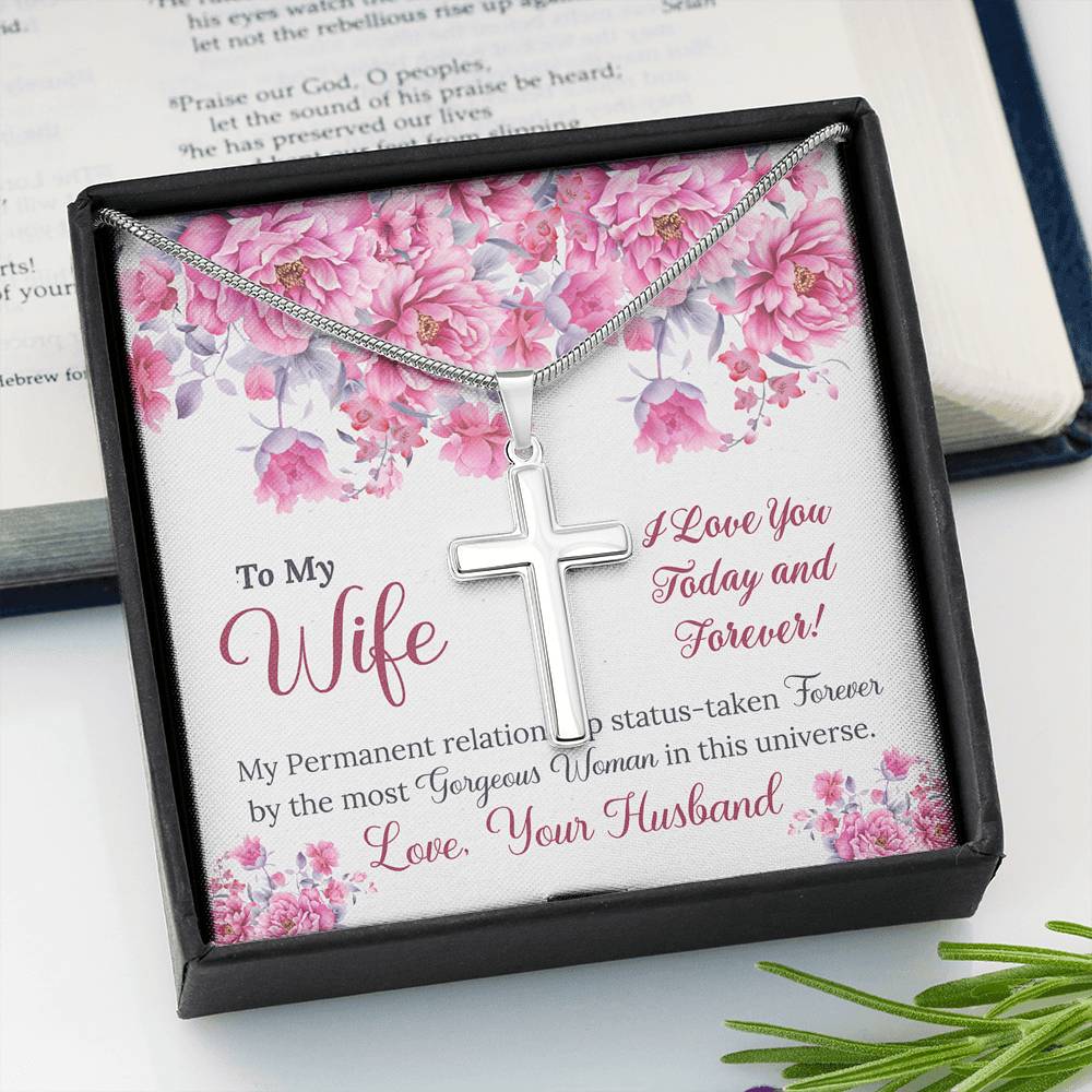 To My Wife Gift Cross Necklace