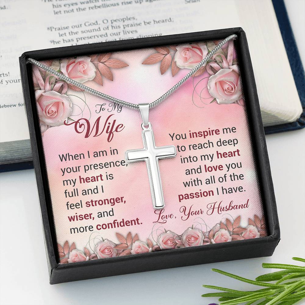 To My Wife Gift Cross Necklace