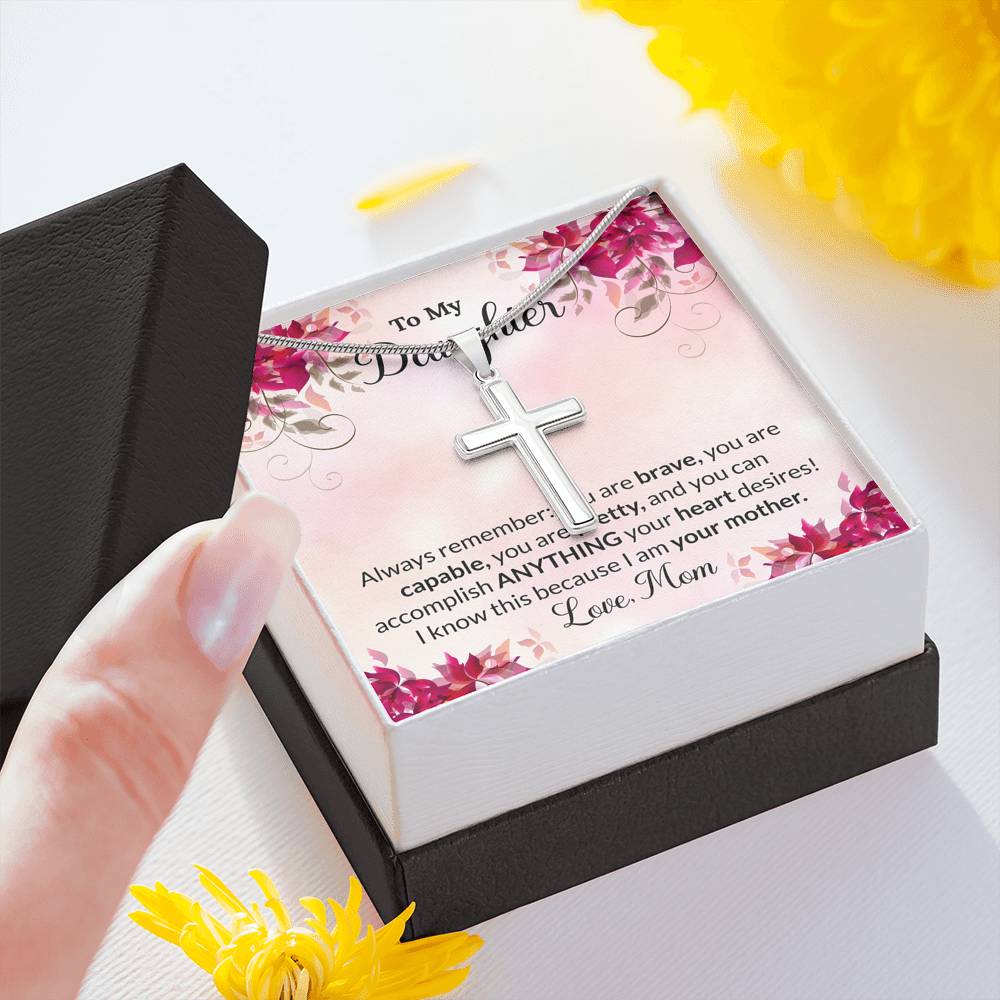 To My Daughter Gift Cross Necklace