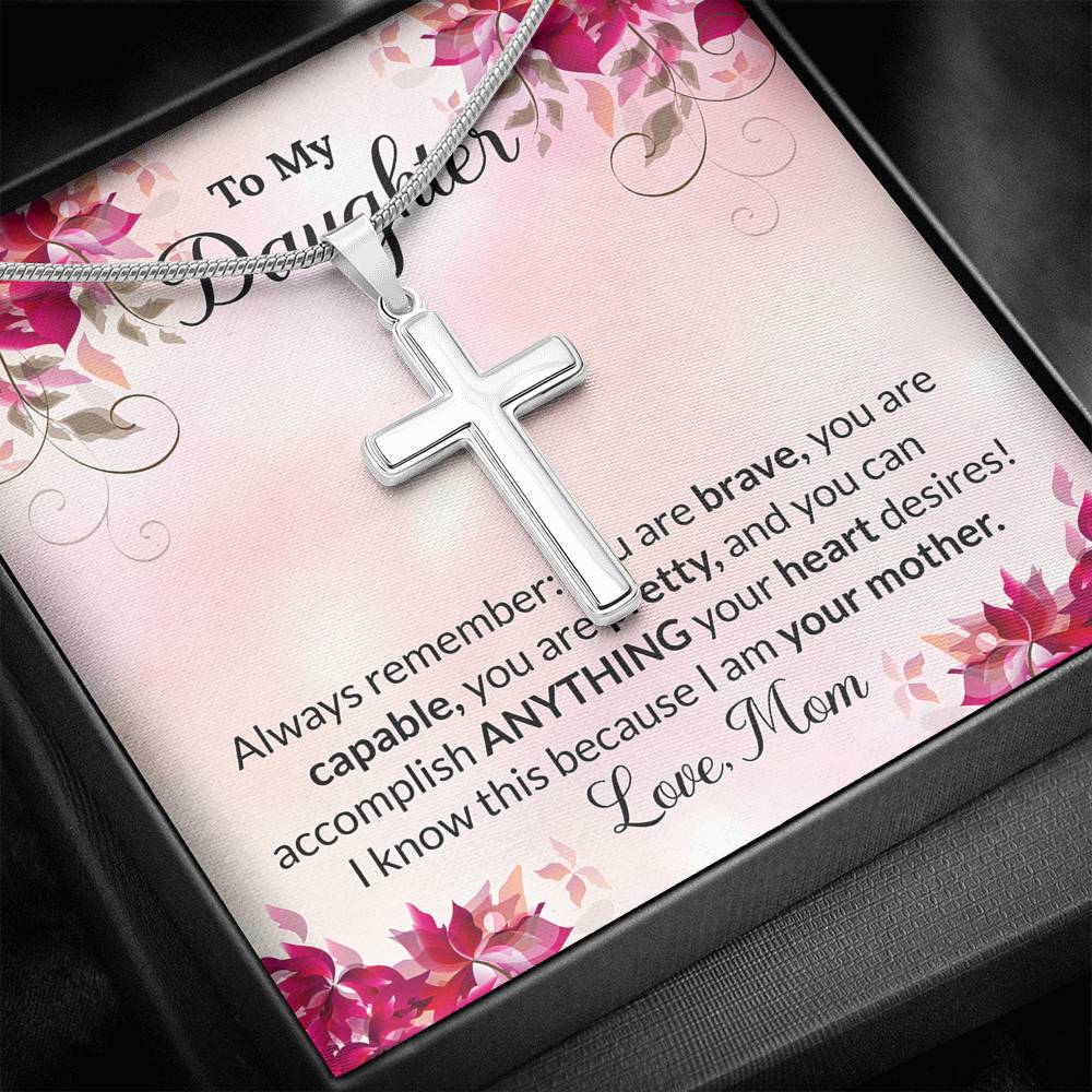To My Daughter Gift Cross Necklace