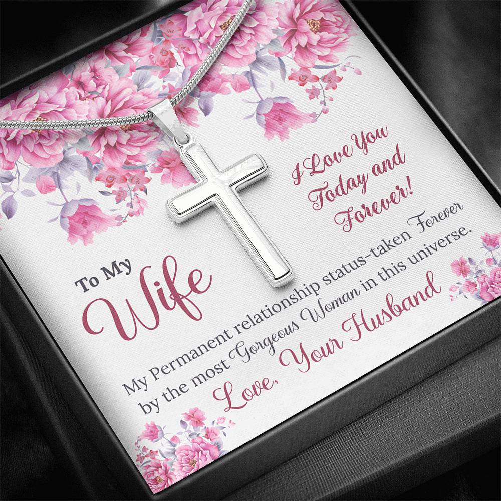 To My Wife Gift Cross Necklace