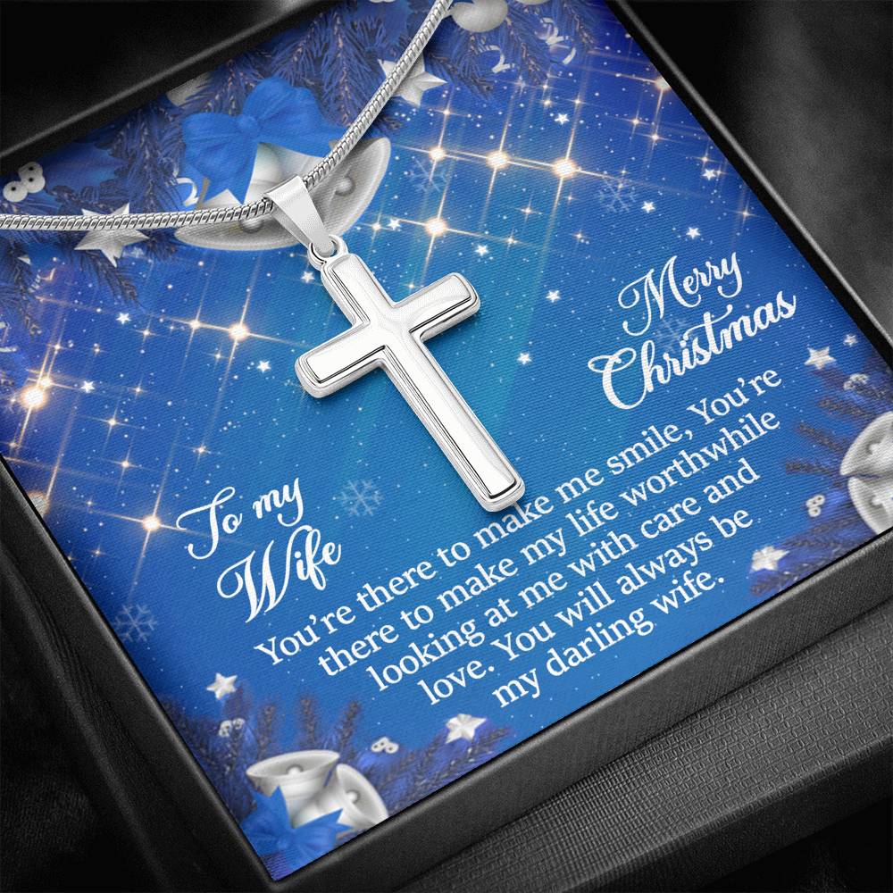 To My Wife Gift Cross Necklace