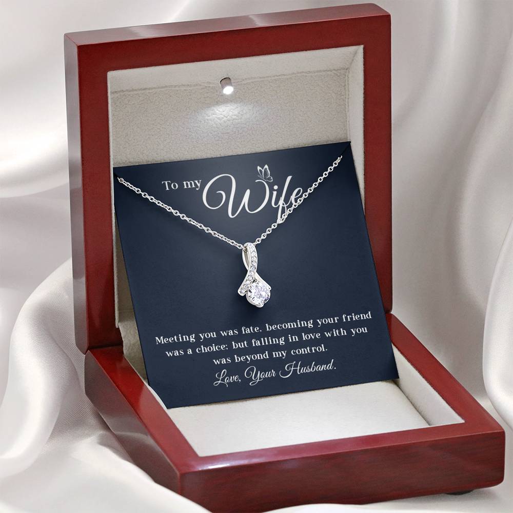 To My Wife, Meeting You Was Fate Necklace Gift from Husband to Wife