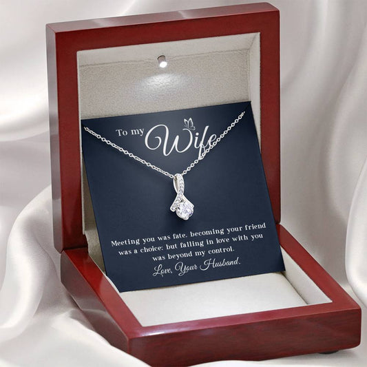 To My Wife, Meeting You Was Fate Necklace Gift from Husband to Wife