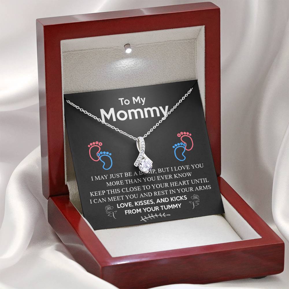 New Mommy Necklace with a Message Card, Gift for Future Mom