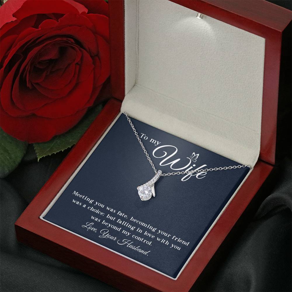 To My Wife, Meeting You Was Fate Necklace Gift from Husband to Wife
