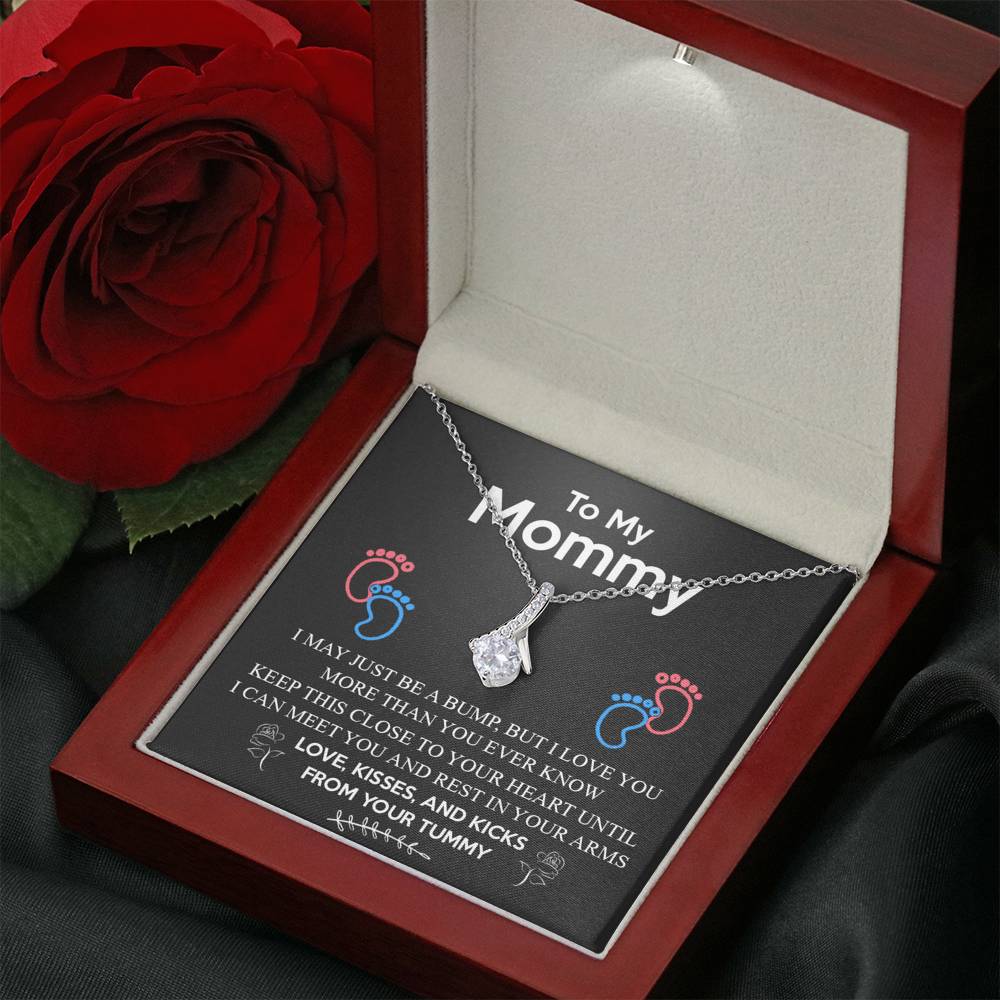 New Mommy Necklace with a Message Card, Gift for Future Mom