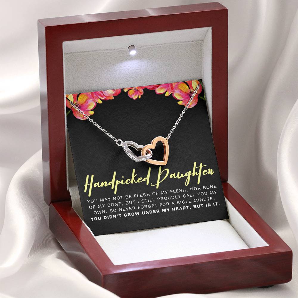 For My Handpicked Daughter • Stepdaughter or Adopted Child Gift Necklace with Message Card