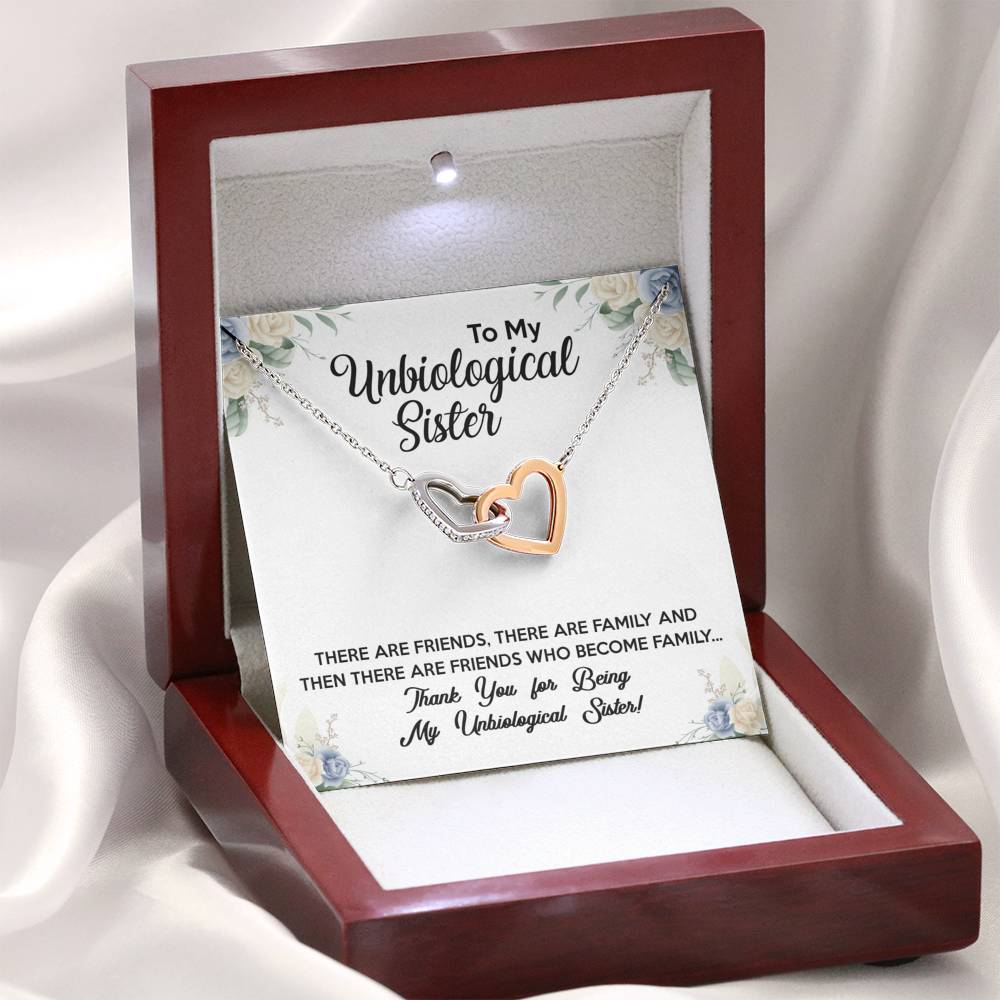 To My Unbiological Sister Necklace with a Message Card